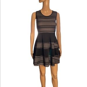 Super Cute Crystal Doll black and tan pleated Dress size 3